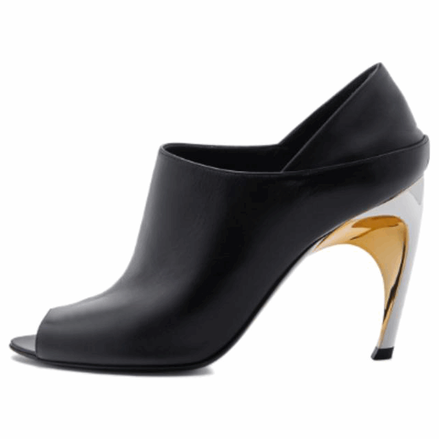 (WMNS) Alexander McQueen Armadillo Mules 'Black Silver' 780699WIEA91399 #