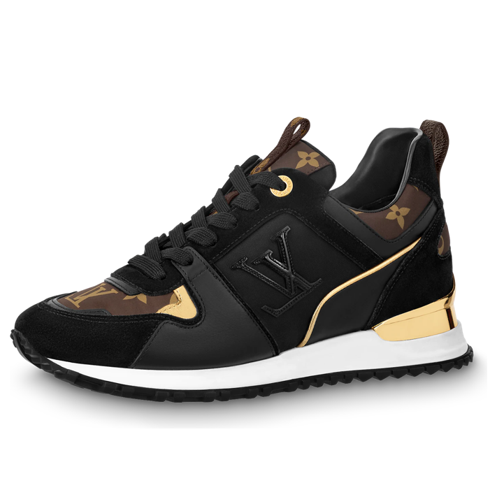(WMNS) LOUIS VUITTON Run Away Trainers 'Black with Brown Monogram' 1AAP39 #