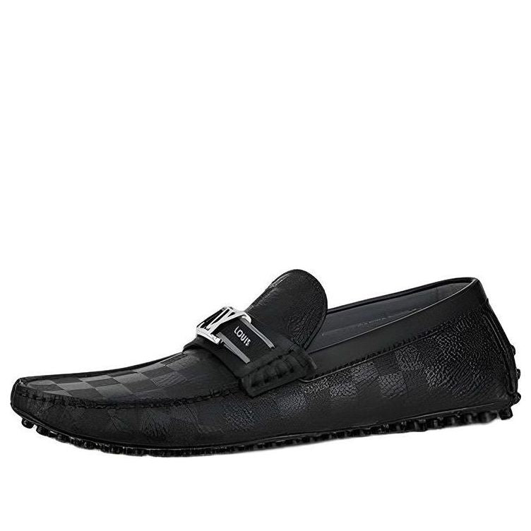 LOUIS VUITTON Hockenheim Moccasin Shoes 'Black' 1A8INL #
