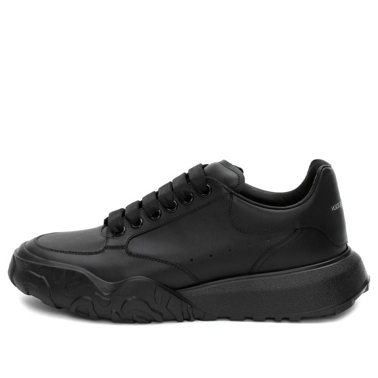 Alexander McQueen Oversized Court Trainer 'Black Leather' 634619WIA981000 #