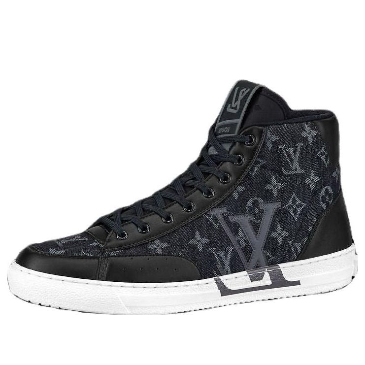 LOUIS VUITTON Charlie Ankle Sneakers 'Black Denim Monogram' 1AARCC #