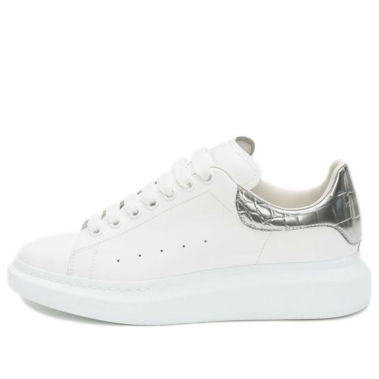 Alexander McQueen Oversized Sneaker 'White Silver Crocodile' 625162WHYBQ9071 #