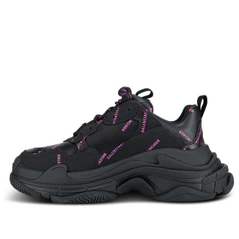 (WMNS) Balenciaga Triple S Sneaker 'All Over Logo - Black Pink' 524039W2FA11050 #