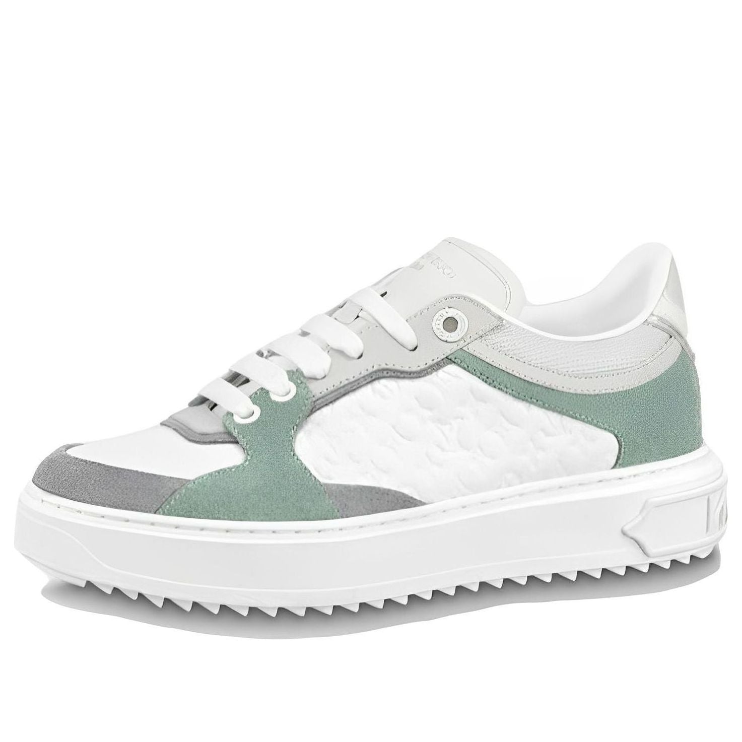 (WMNS) LOUIS VUITTON Time Out Sneakers 'White Mini Monogram with Green Grey' 1ABUTD #