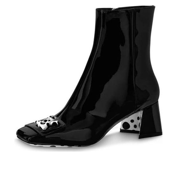 (WMNS) LOUIS VUITTON x YAYOI KUSAMA 55mm Heeled Boots 'Black' 1AB9OF #