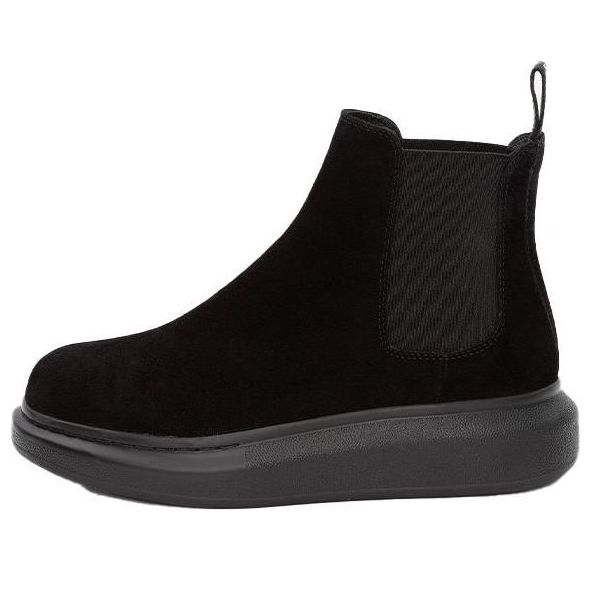(WMNS) Alexander McQueen Hybrid Chelsea Boot 'Black Suede' 586398WHXK61000 #