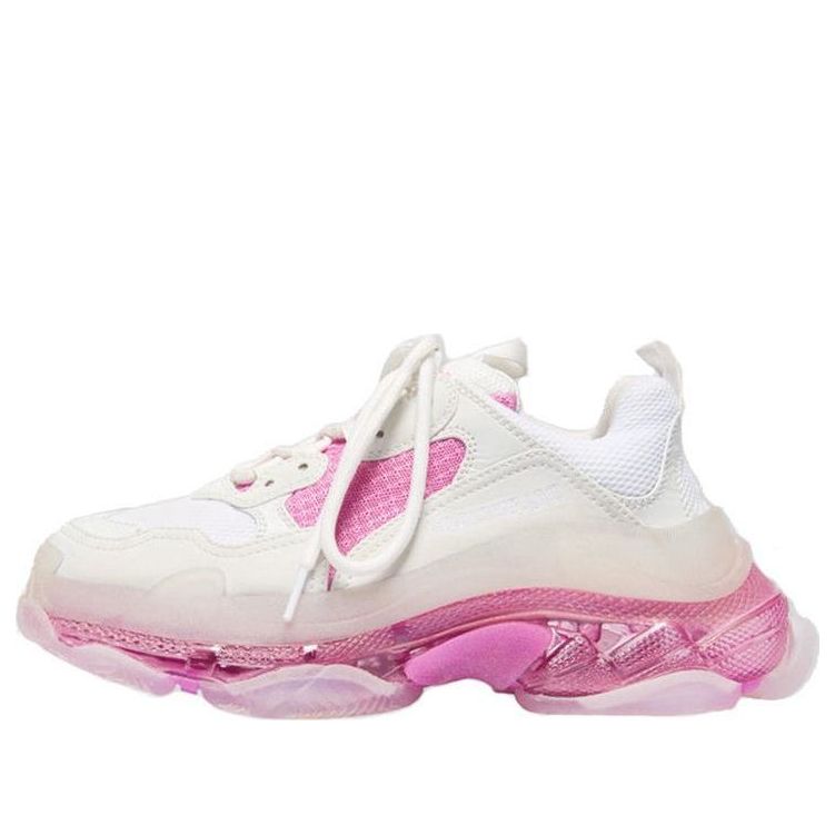 (WMNS) Balenciaga Triple S Clear Sole Trainer 'White Pink' 544351W09ON9025 #