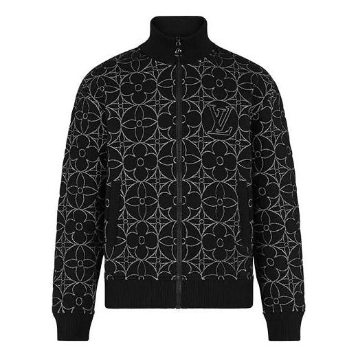 Men's LOUIS VUITTON SS21 Flowers Zipper Jacket Black 1A8H5S #.