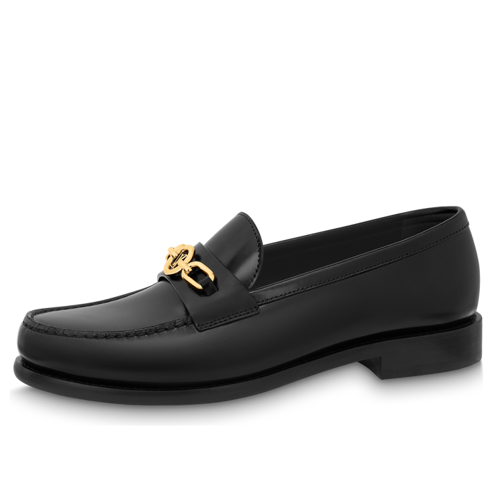 (WMNS) LOUIS VUITTON Chess Flat Loafer Shoes 'Black' 1ABIBA #