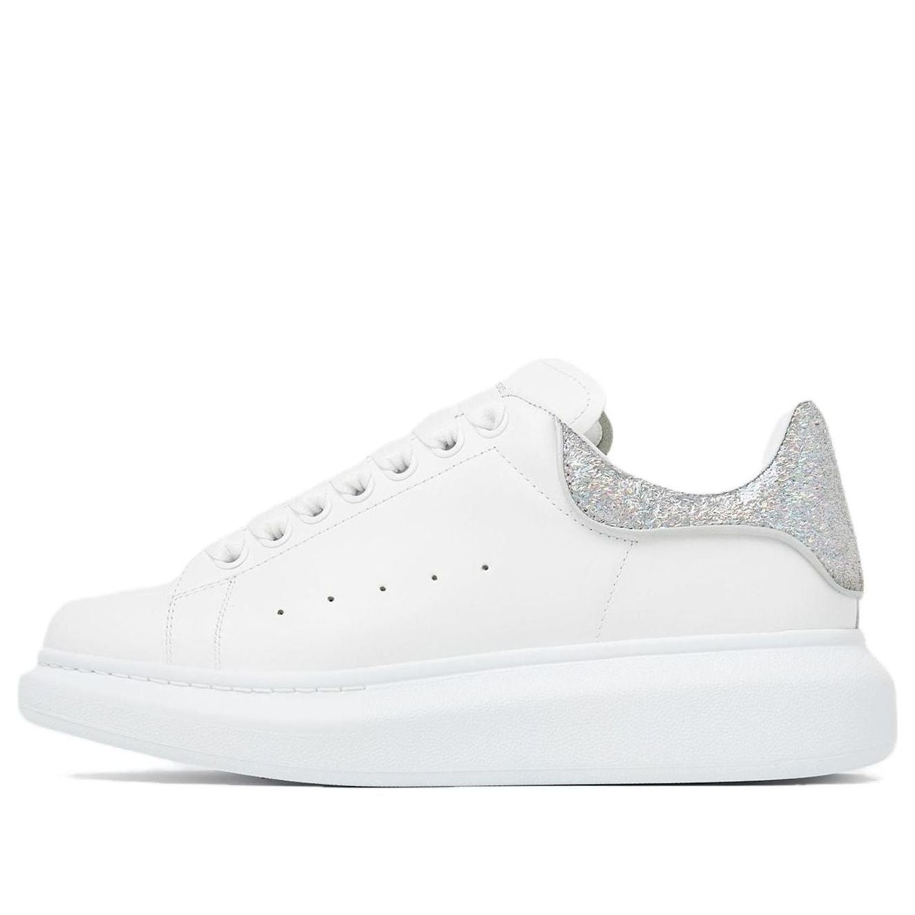 (WMNS) Alexander McQueen Oversized Sneaker 'White Silver Glitter' 718239WIDJ48813 #