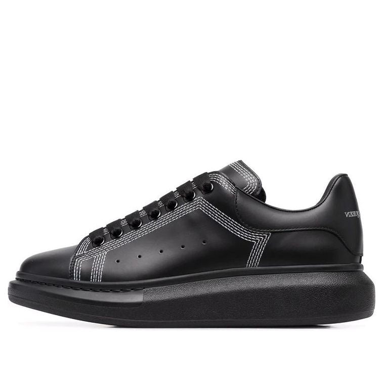 Alexander McQueen Oversized Sneaker 'Embroidered Black Silver' 662639WIA4V1081 #