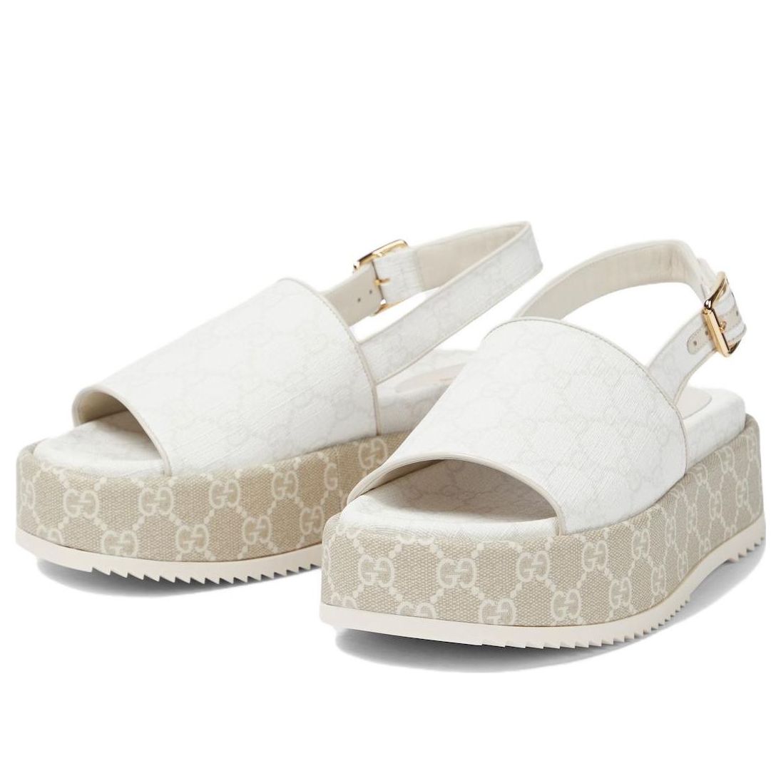 (WMNS) Gucci Platform GG Sandal 'White Beige' 701153-96G60-9061 #
