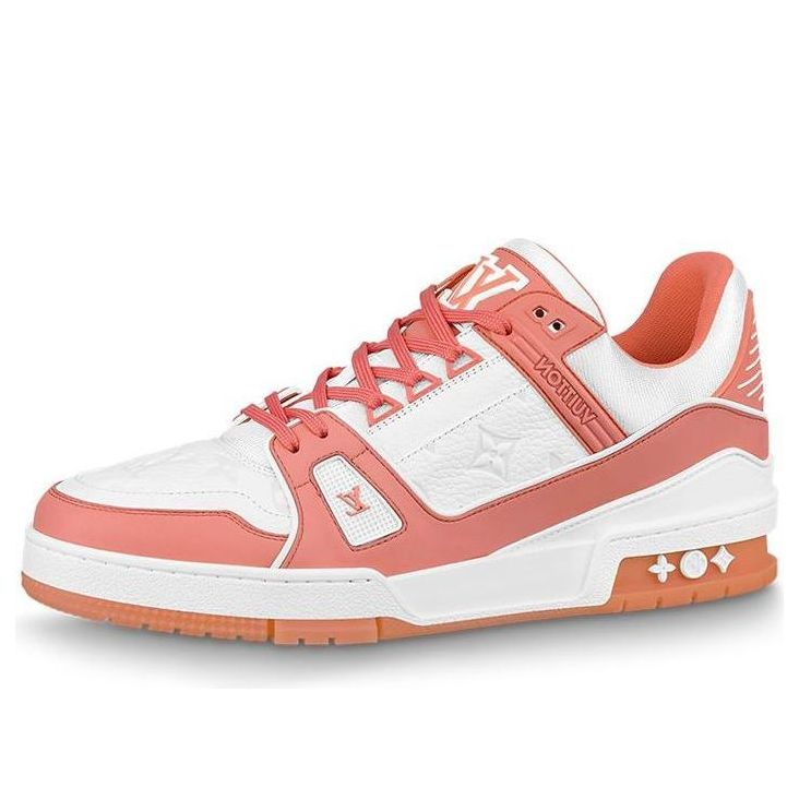 LOUIS VUITTON Trainer Sneakers 'Peach White' 1A8KC8 #.