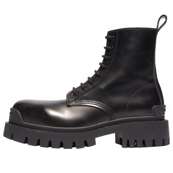 (WMNS) Balenciaga Strike Lace-Up Boot 'Black' 590974WA9601000 #