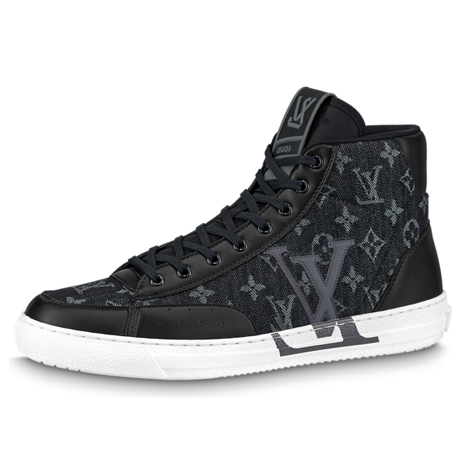 LOUIS VUITTON LV Charlie Ankle Sneakers 'Black Monogram' 1AARCE #