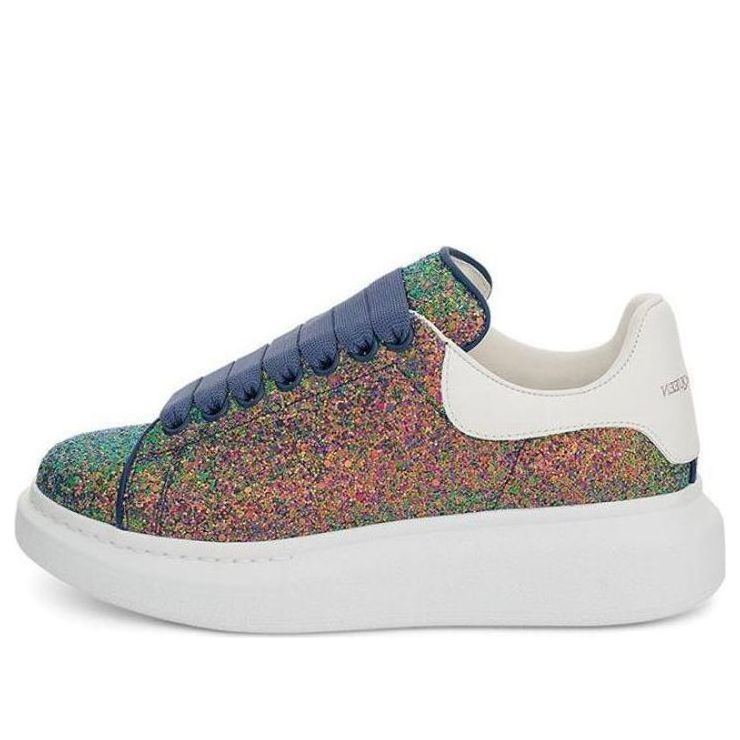 (WMNS) Alexander McQueen Oversized Sneaker Glitter 'Petrol Blue' 558944W4MC23138 #