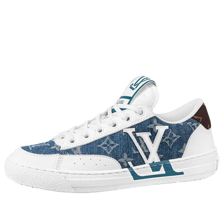 (WMNS) LOUIS VUITTON Charlie Sneakers 'White with Denim Monogram' 1A9S44 #