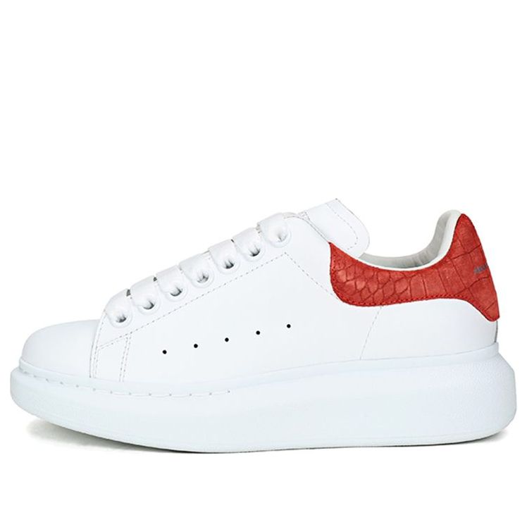 (WMNS) Alexander McQueen Oversized Sneaker 'Red Embossed Suede Crocodile' 650788WHZ4K9294 #