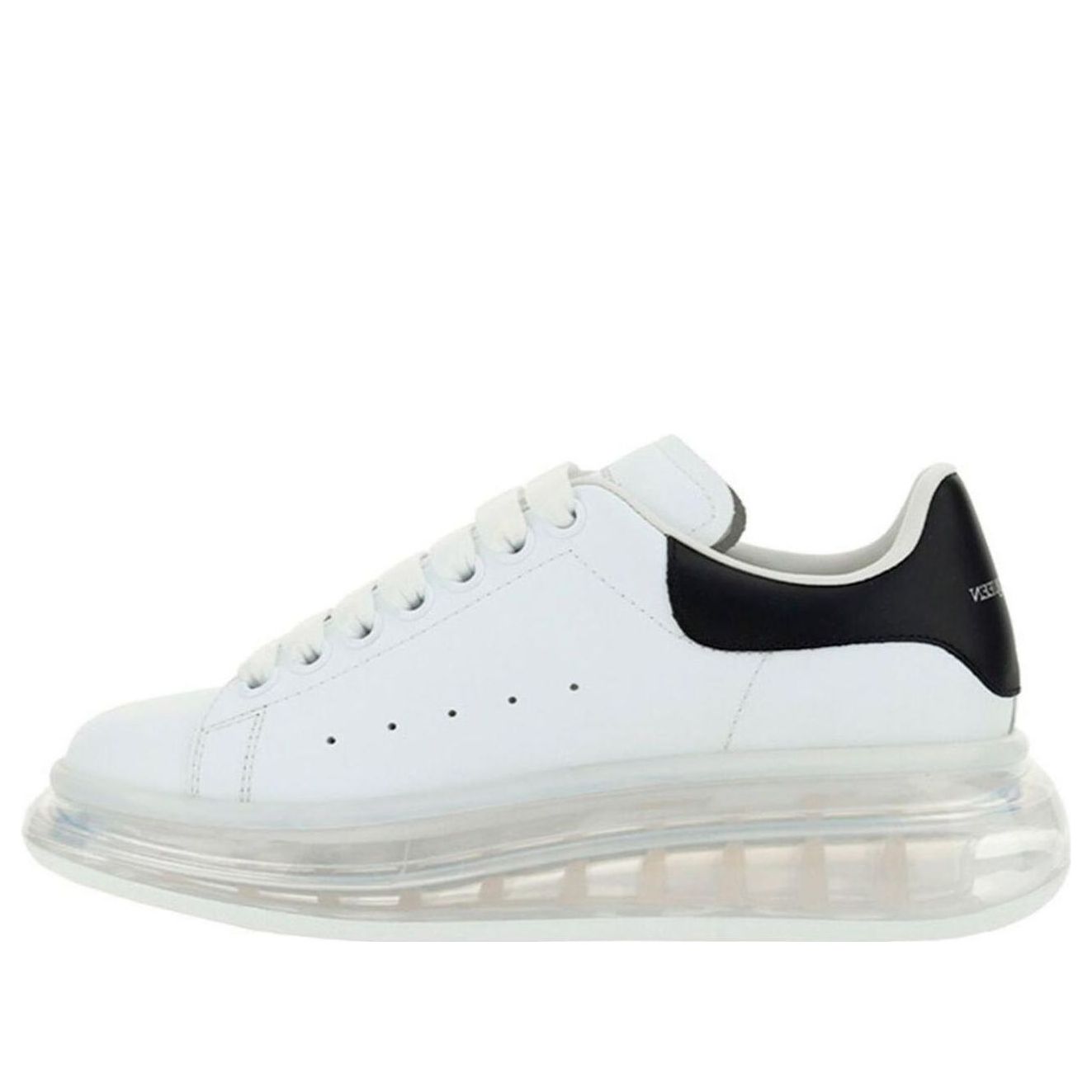 (WMNS) Alexander McQueen Oversized Transparent Sole Sneaker 'White Black' 611698WHX989061  #