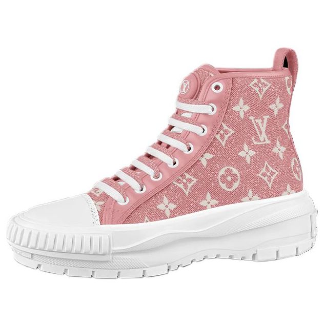 (WMNS) LOUIS VUITTON LV Squad Ankle Sneakers 'Pink Monogram' 1A9S1G #