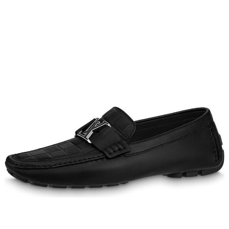 LOUIS VUITTON Monte Carlo Moccasin Shoes 'Black Plaid Top' 1ABFVC #