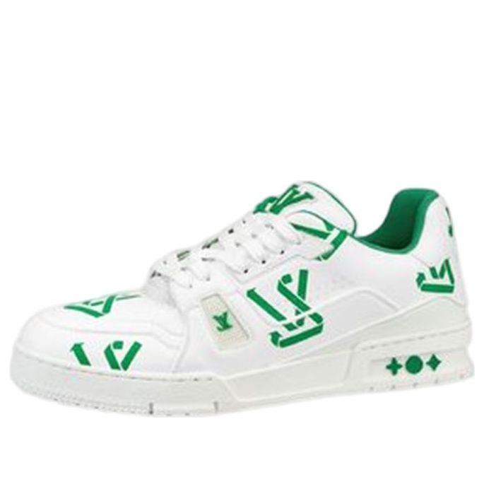 LOUIS VUITTON LV Trainer Sneakers 'White Green' 1AAGXF #