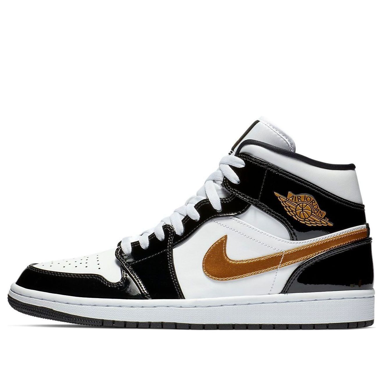 Air Jordan 1 Mid Patent 'Black Gold' 852542-007 #