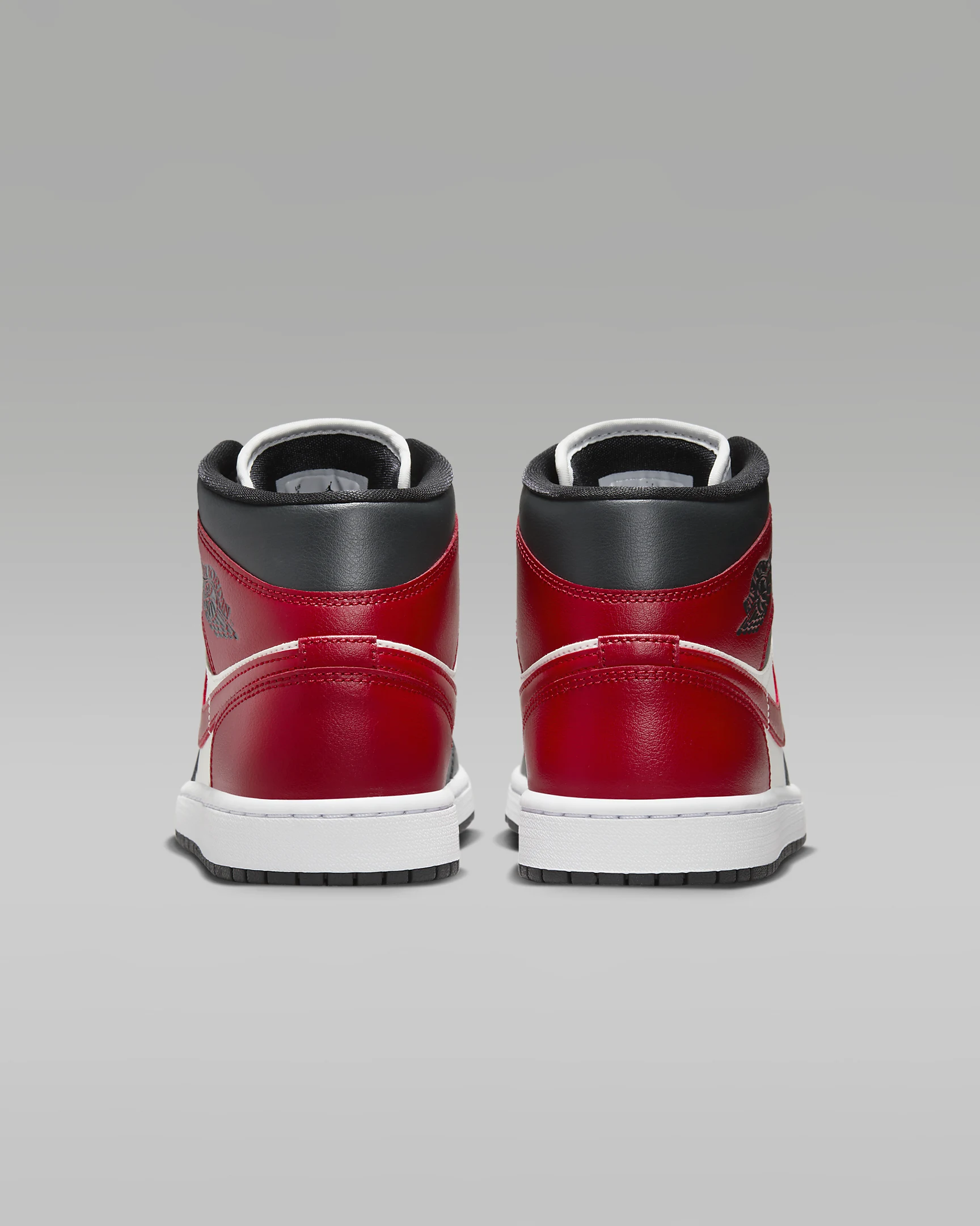 JORDAN 1 Mid   Noir/White/Gym Red #.