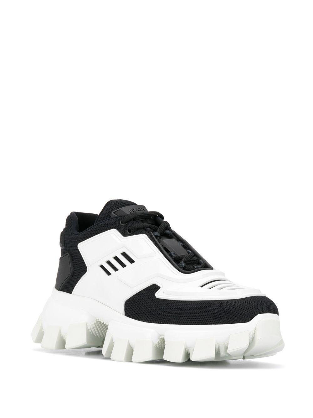Prada Cloudbust Thunder Black White Leather Rubber Sneakers
