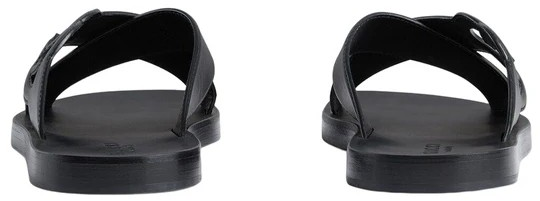GUCCI INTERLOCKING SLIDE " BLACK SANDALS" #.